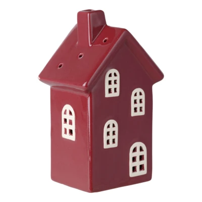 LED-es házikó 16cm piros Catacol@