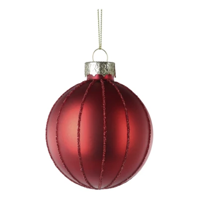 Karácsonyfagömb O6cm piros/csill@