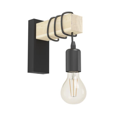 TOWNSHEND Fali E27 1x10W fekete 32917 helyett