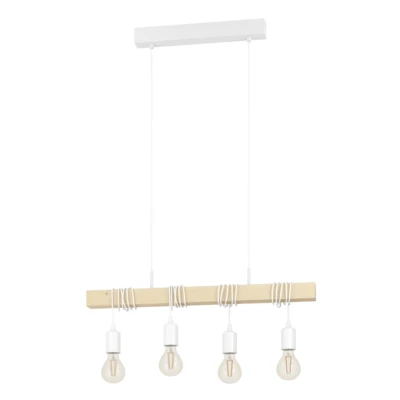 TOWNSHEND Függ.E27 4x60W feh./tölgy 33164 helyett
