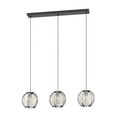 WAVERTON függeszték E27 3x40W fekete/fehér