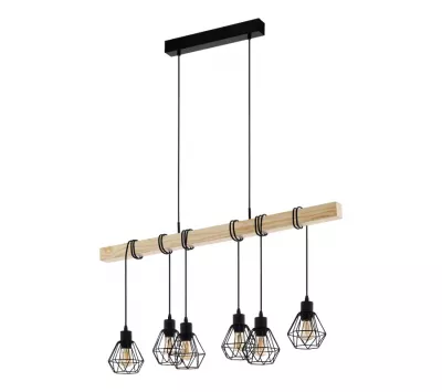 TOWNSHEND 5 Függ. E27 6x60W fk/tölg