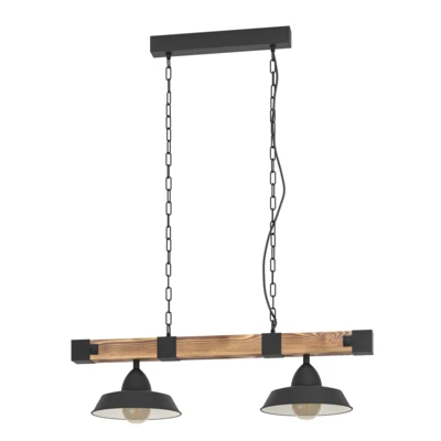 OLDBURY függeszték E27 2x60W fekete/barna@ 49684 helyett