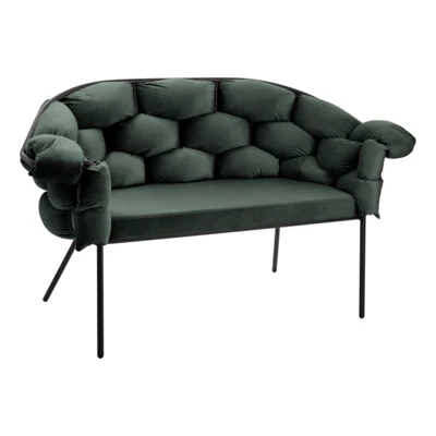 Kanapé 2-es s.zöld/fekete@ Manambolosy