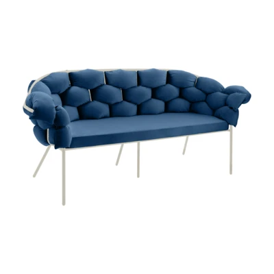 Kanapé 3-as s.kék/homokszín@ Manambolosy