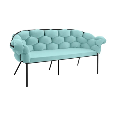 Kanapé 3-as türkiz/fekete@ Manambolosy