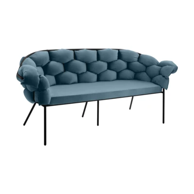 Kanapé 3-as kék/fekete Manambolosy@