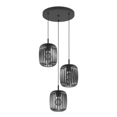 ROMAZZINA Függeszték E27 3x40W fek.