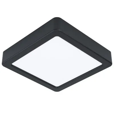 FUEVA 5 LED mennyezeti 16x16cm 3000K fekete@ 11W, 1350lm