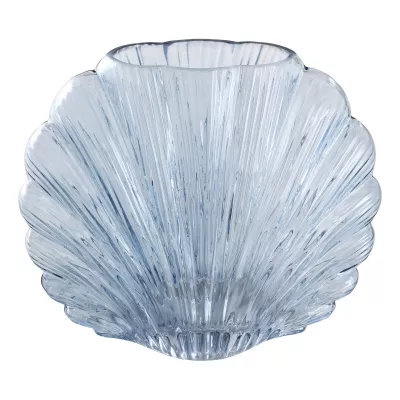 Üveg váza kagyló 20cm kék Sujia@ SUJIA