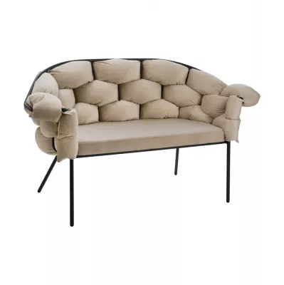 Kanapé 2-es krém/fekete Manambolosy@