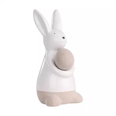 Nyuszi tojással 13,5cm fehér/krém MADIORANO