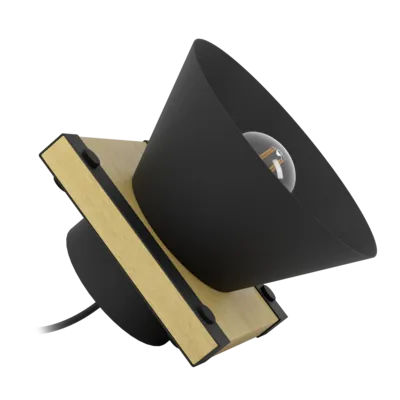 MACCLES Asztali E27 1x15W fekete/fa