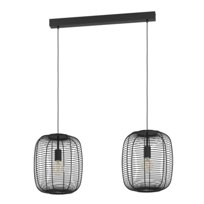 RINROE Függ. E27 2x40W fekete