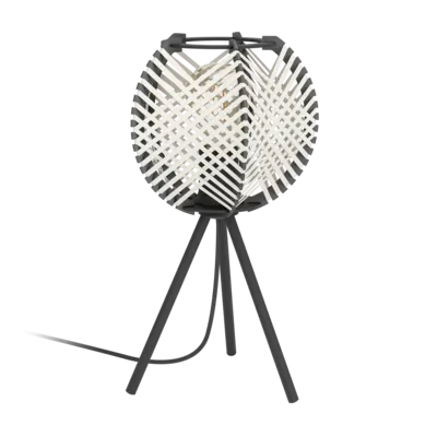 WAVERTON Asztali E27 40W fek/fa/feh