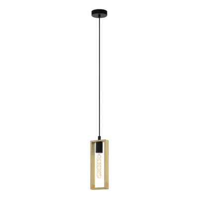 LITTLETON Függ. E27 40W fekete/fa