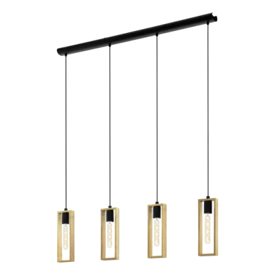 LITTLETON Függ. E27 4x40W fek/fa