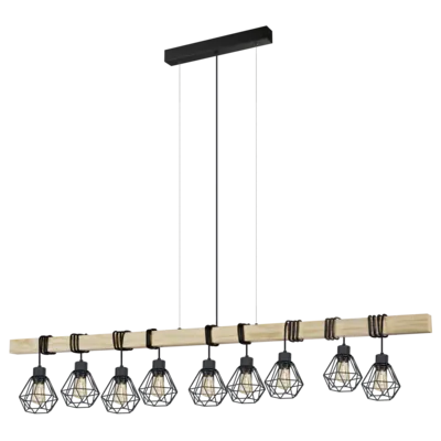 TOWNSHEND 5 Függ.E27 9x60W fk/tölgy