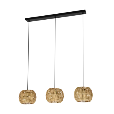 SHELDON Függ. E27 3x40W fek/nat