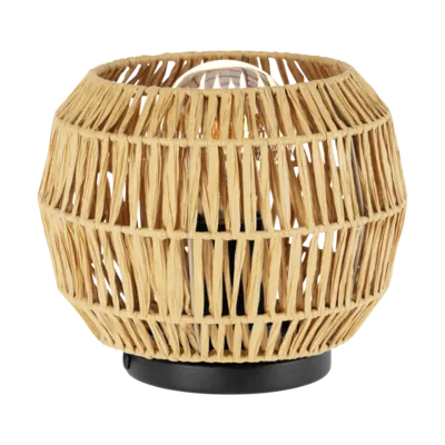 SHELDON Asztali E27 40W fekete/nat.