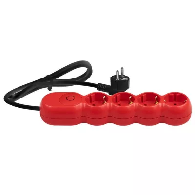 4-es kapcsolós piros elosztó 2M-es H05VV-F 3G1.5 vezetékkel