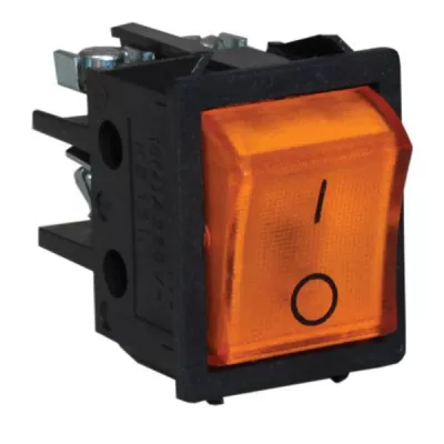 KB.131-002 kapcsoló fekete ház, narancs billentyű, csavaros