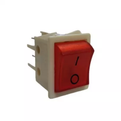 KB.131-102 kapcsoló fehér ház, piros billentyű, sarus