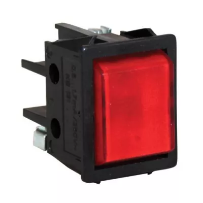 KB.131-007 jelzőlámpa fekete ház, piros búra, csavaros