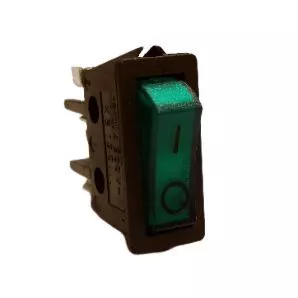 KB.130-002 kapcsoló fekete ház, zöld billentyű, csavaros