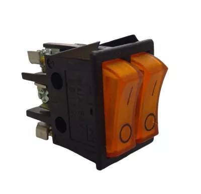 KB.132-002 kapcsoló fekete ház, narancs-narancs billentyű, csavaros