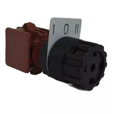 W3-x-sw/Ka háromállású forgatógomb, lapka nélkül, fekete frontgyűrűvel, érintkezőelemmel