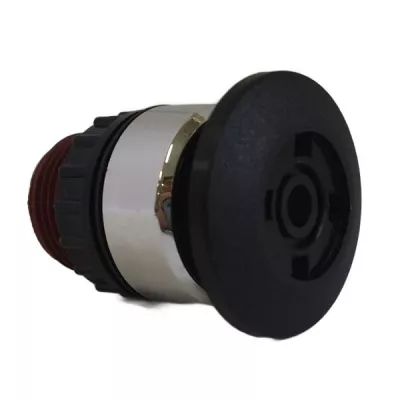 P-x gombafejű nyomófej, fekete, lapka nélkül, fémgőzölt frontgyűrűvel