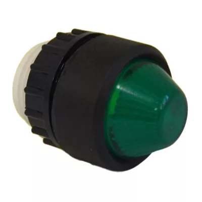 L2-gn-sw jelzőlámpafej, zöld, fekete frontgyűrűvel