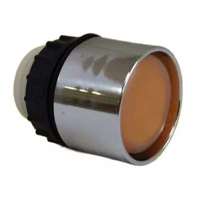 LT2-ge világító nyomógomb, sárga, fémgőzölt frontgyűrűvel