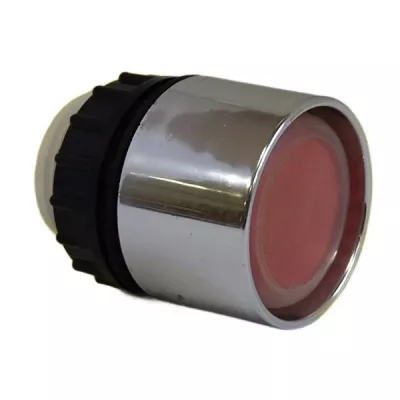 LT2-rt világító nyomógomb, piros, fémgőzölt frontgyűrűvel