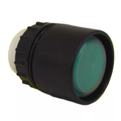 LT2-gn-sw világító nyomógomb, zöld, fekete frontgyűrűvel