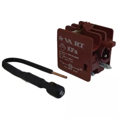 KFa-oGL érintkezőelem 1Z-1NY Ba9s foglalattal, előlapra szereléshez, előtét ellenállással 130V~-os izzóhoz 250V~-ra