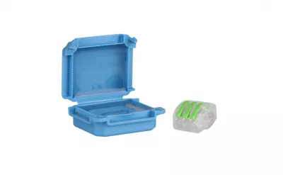 VÍZÁLLÓ MŰANYAG DOBOZ, IPX8 KÉK , 45x37x24mm