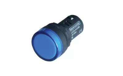 JELZŐLÁMPA 22mm-es LED-ES 12V KÉK AC/DC