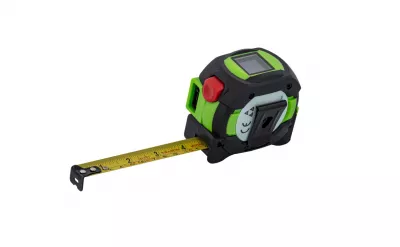 MÉRŐSZALAG ÉS LÉZERES TÁVOLSÁGMÉRŐ AUTOLOCK, L=5m, W=19mm, R=40m