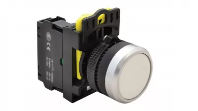 NYOMÓGOMB FEHÉR 230V AC 5A IP65 1×NO, 5A/230V AC-15, IP65