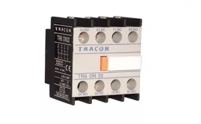 SEGÉDÉRINTKEZŐ HOMLOKOLDALI 230V, 50Hz, 2A, 1×NC+3×NO