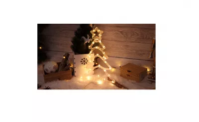 XMAS LED KARÁCSONYI FENYŐFA, ELEMES Timer 6+18h, 30LED, 3000K, 3xAA