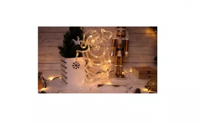 XMAS LED KARÁCSONYI TÉLAPÓ, ELEMES Timer 6+18h, 30LED, 3000K, 3xAA