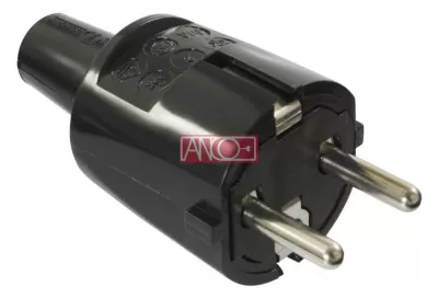 FÖLDELT PVC DUGÓ, FEKETE 16 A; 250 V; IP20