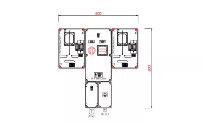 PVT CSOPORTOS MÉRŐ SZEKRÉNY 2 lakásos társasházi , földkábeles
