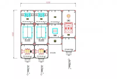 PVT Csoportos szekrény rajz szerint vezetékezve, túlfesz levezetővel