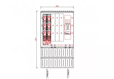 PVT-K-L egyedi szekrény (KF) 1.RAJZ 30x10 SÍNNEL