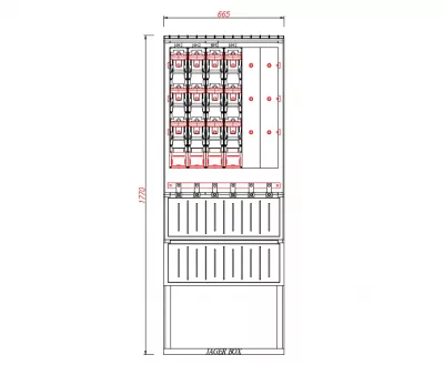 PVT-K-L -66 FE 4xNH2+T egyedi szekré Rajz szerint