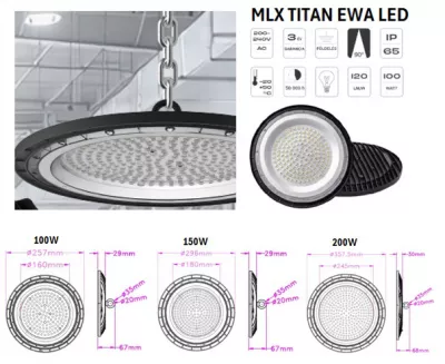 LED CSARNOKVILÁGÍTÓ  200W 4000K@ MLX TITAN BL EWA UFO SHB LED IP65